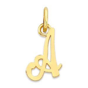 10K Gold Script Letter "A" Initial Pendant – Elegant Personalized Jewelry